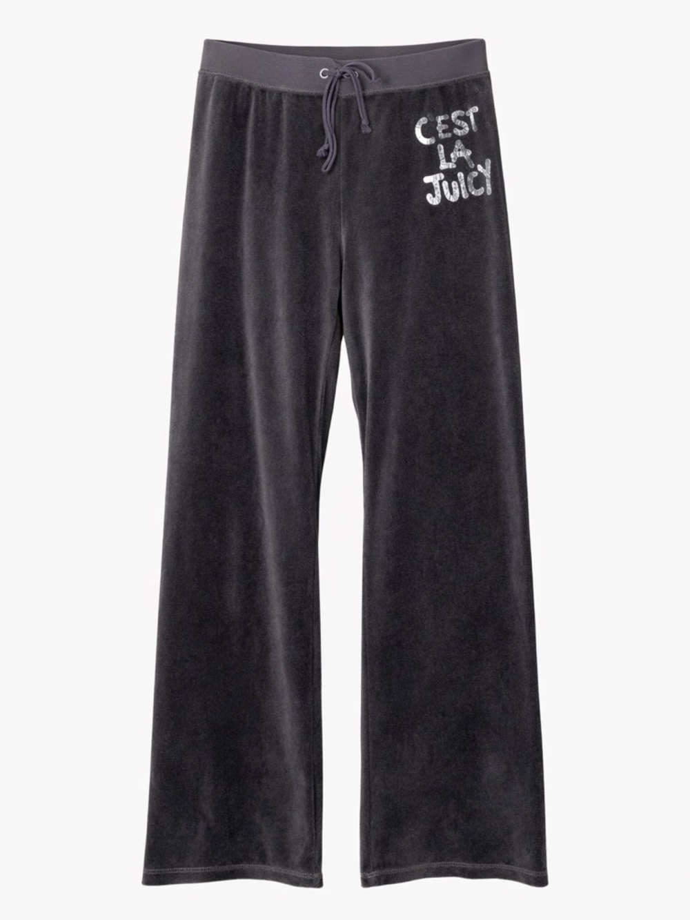 Juicy Couture Y2K C’est La Juicy Velour Wide Leg Sweatpants Charcoal Large